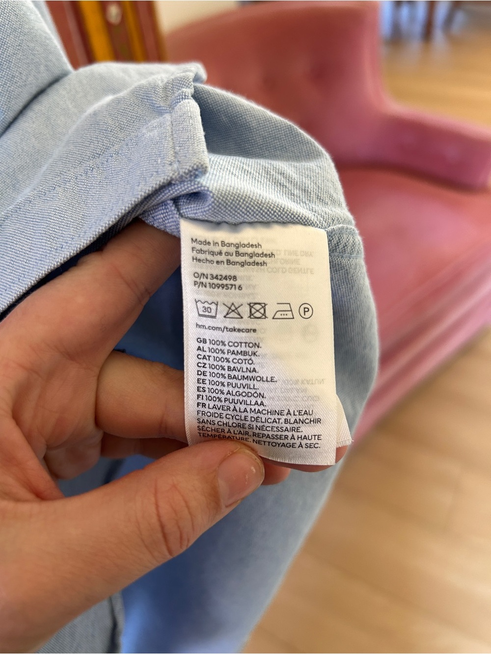 H&M Light Blue Men's Button-Up Shirt Jacket - Picture 4 of 4